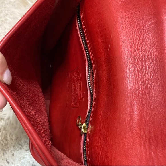 Authentic Vintage Coach Red Lindsay Crossbody